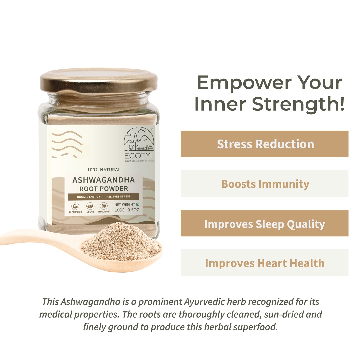 Ecotyl Ashwagandha Root Powder 100g