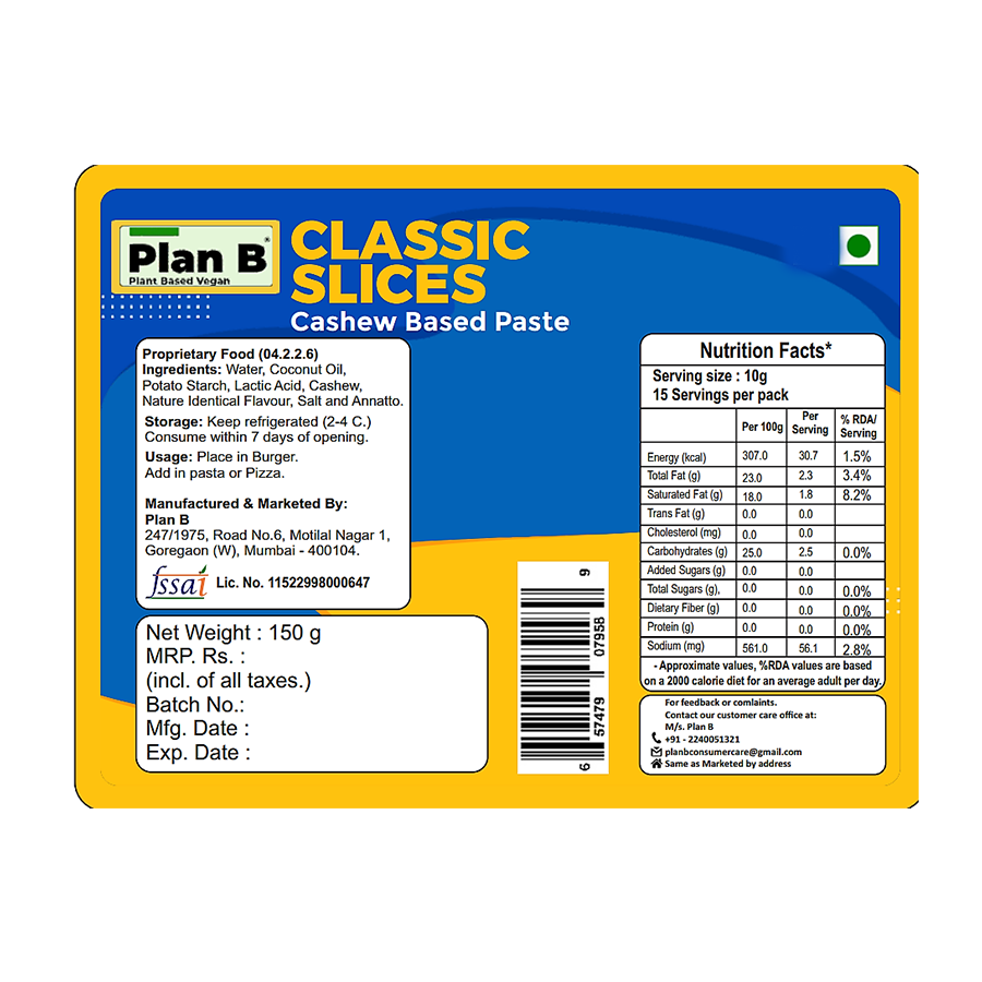 Plan B Classic Cheezy Slices 150 g