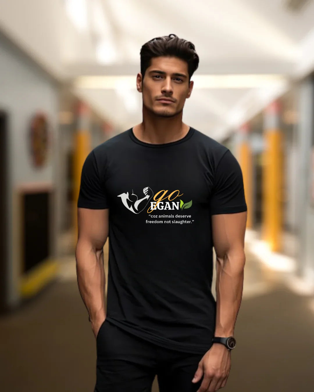 T-Shirt |  Go Vegan, Coz Animals deserve freedom not slaughter.