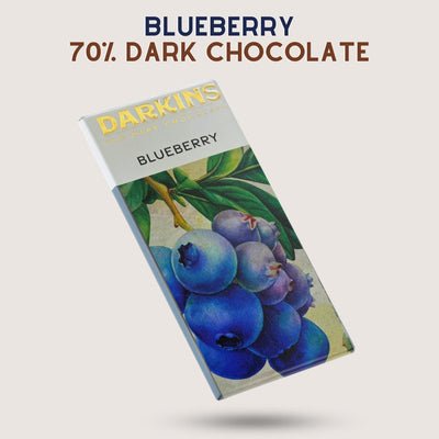 DARKINS 70 Percent Dark Chocolate Blueberry | Dark with Blueberries | Dark Chocolate bar 3 x 50gm | Single Origin Dark Chocolate | Gluten-Free Chocolate | Vegan | Natural | 50g Each (Pack of 3)