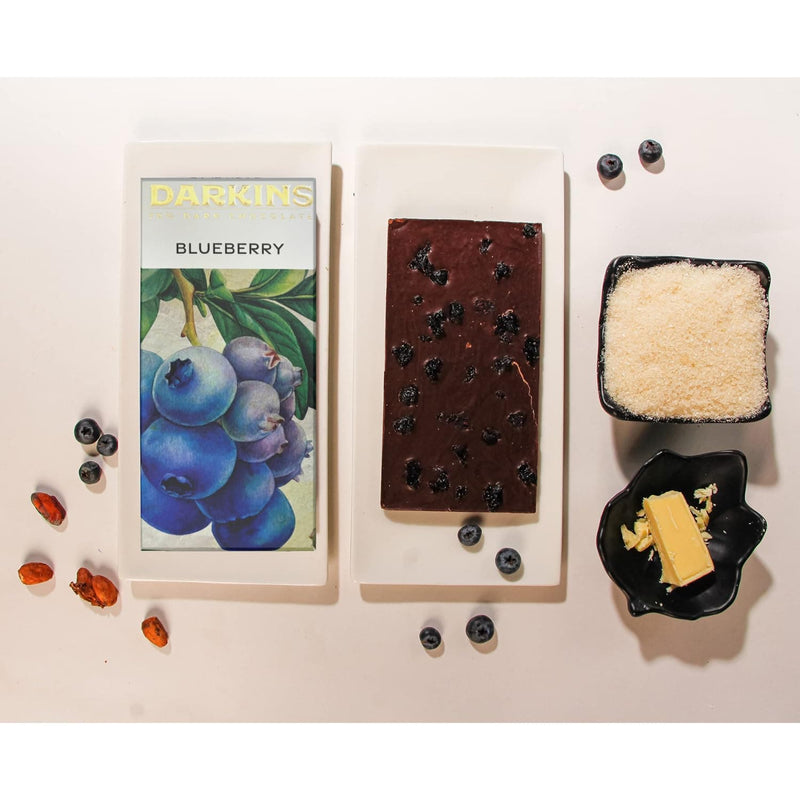 DARKINS 70 Percent Dark Chocolate Blueberry | Dark with Blueberries | Dark Chocolate bar 3 x 50gm | Single Origin Dark Chocolate | Gluten-Free Chocolate | Vegan | Natural | 50g Each (Pack of 3)