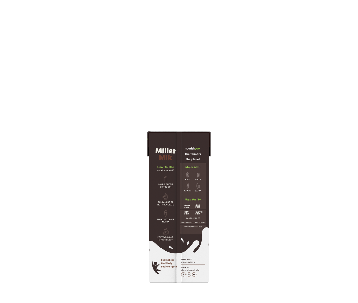 Nourish you Plant based Chocolate Millet Beverage ( 200 ml Tetra Pack )