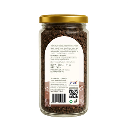 Ecotyl Cacao Nibs | Crunchy & Nutritious | High in Magnesium | 125g