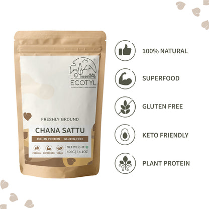 Ecotyl Sattu Atta | Roasted Gram Flour | Plant Based Protein | 400g