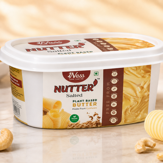 1Ness Nutter Plant Based Salted Butter Alternative | Dairy Free Butter Spread for Toast, Paratha, Cooking & Baking | Lactose Free, Cholesterol Free & Palm Oil Free (200g)