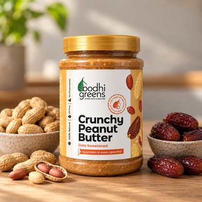 Bodhi Greens Crunchy Peanut Butter | Date Sweetened | 1kg