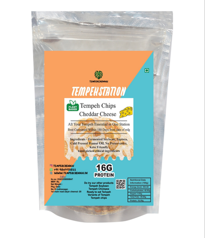 Tempeh Chennai|High Protein Tempeh Chips( CHEDDAR FLAVOUR ) 120g