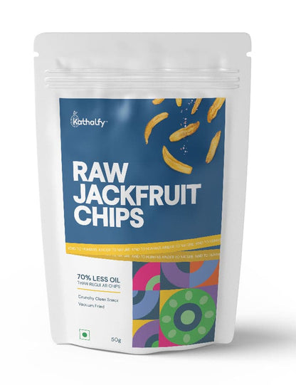 Kathalfy Raw Jackfruit Chips | 70% Less Oil | Vacuum Fried 50 Grams (Pack of 4)
