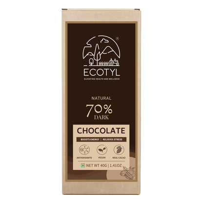 Ecotyl 70% Dark Chocolate | Rich Cocoa | Premium Indulgence | 40g