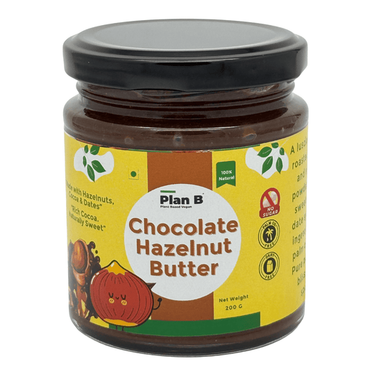 Plan B Chocolate Hazelnut Spread | Vegan Chocolate Spread with Roasted Hazelnuts & Cocoa | No Added Sugar, Dairy-Free, Gluten-Free | Healthy Chocolate Treat | High Protein Plant-Based Spread | 200g Jar