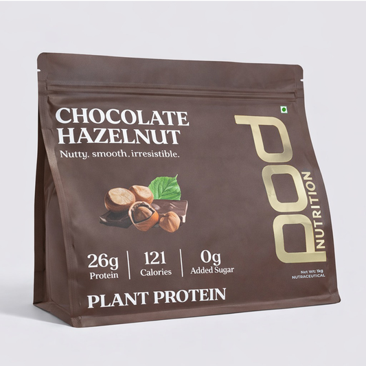 POD NUTRITION Pea Protein Isolate Powder | Vegan Plant Protein, No Added Sugar, Dairy Free| Clean & Easy to Digest with Essential Amino Acids (1kg, Chocolate Hazelnut)