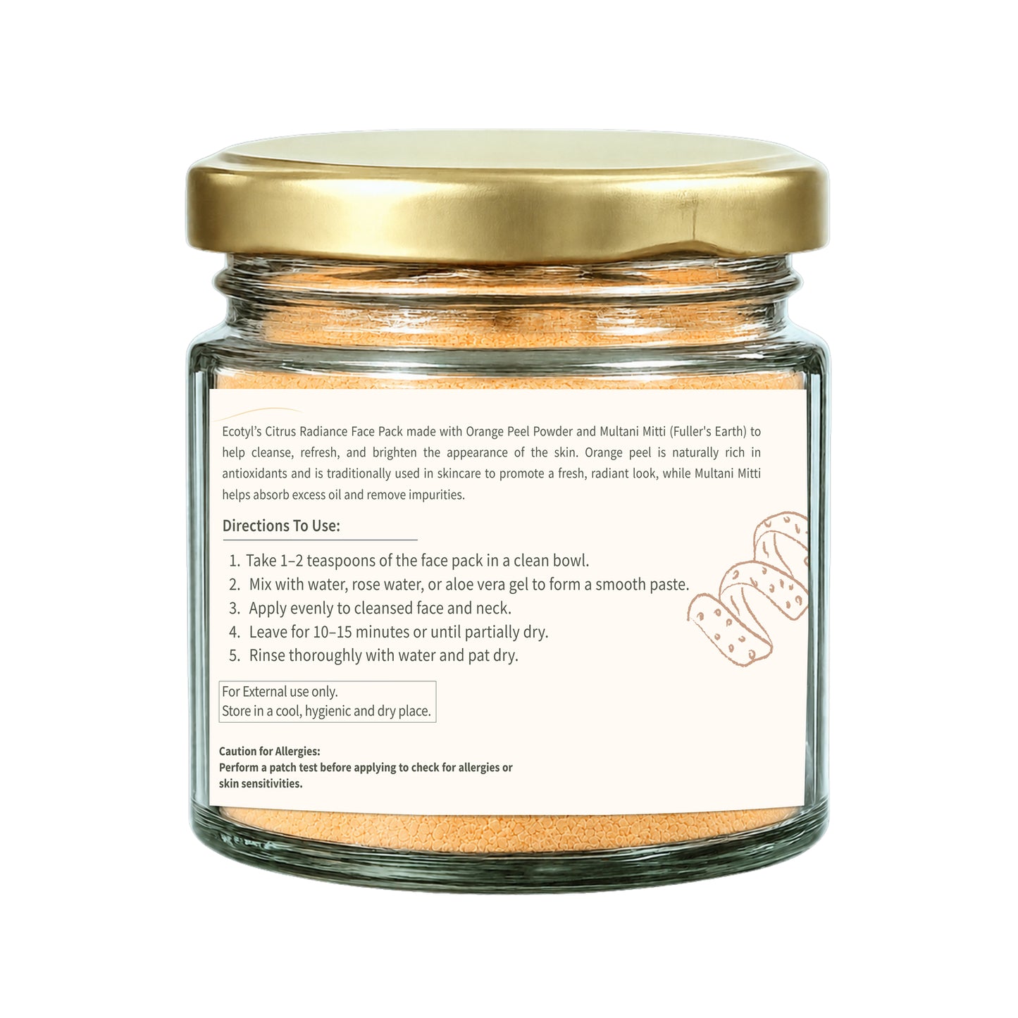 Ecotyl Citrus Radiance Face Pack | Tan Removal & Glow | 75g