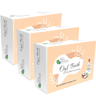 Atrimed Plant Science Oyl Bath Coconut Oil Soap | For Youthful and Radiant Skin 75g (Pack of 3)