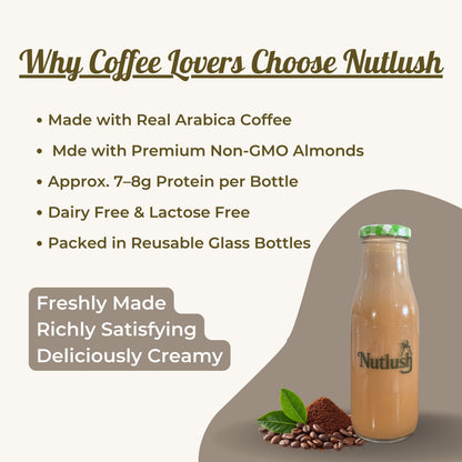 NUTLUSH Cold Coffee Sugar Free | Regular, Pack of 2 x 300 ML | Delhi Only