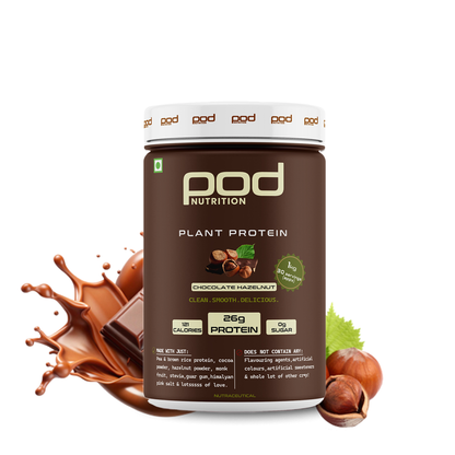 POD NUTRITION Pea Protein Isolate Powder | Vegan Plant Protein, No Added Sugar, Dairy Free| Clean & Easy to Digest with Essential Amino Acids (1kg, Chocolate Hazelnut)