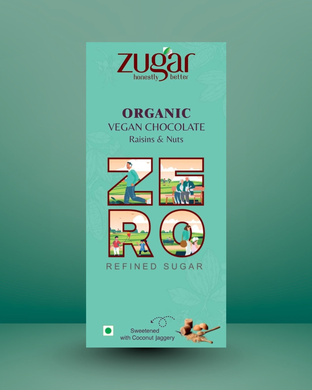 Vegan Raisins and Nuts dark Chocolate (Pack of 2 of 45 grams each)