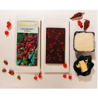 DARKINS Dark Chocolate 70 Percent | Dark with Cranberry & Chilli | Dark Chocolate bar 3 x 50g | Vegan | Natural | Single Origin Dark Chocolate | Gluten-Free Chocolate | 50g Each | (Pack of 3)