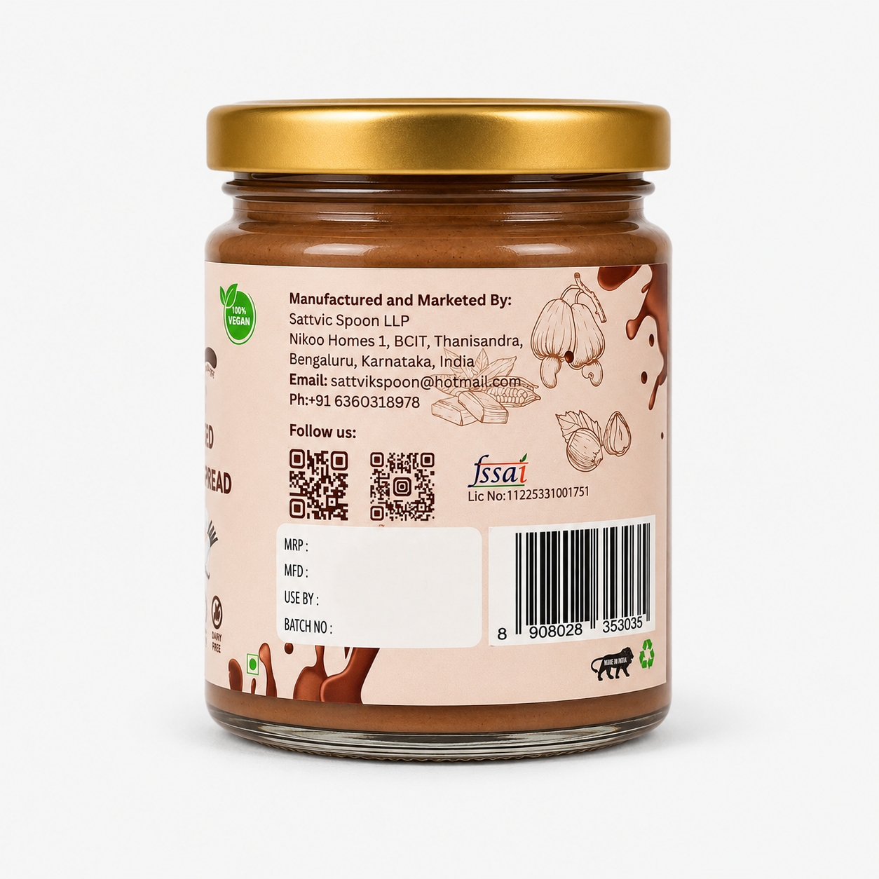 Plant Based Chocolate Spread - 175 gms