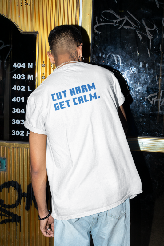 Cut Harm Get Calm (Hippie) (male/unisex-vd-t-shirt)