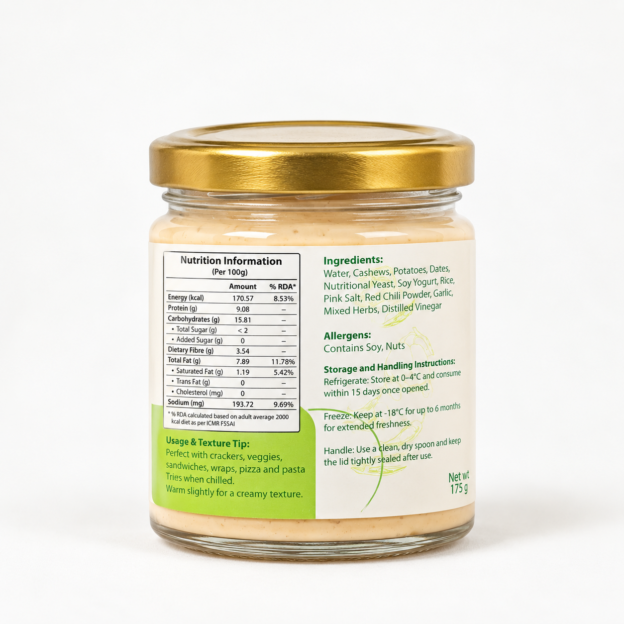 Plant Based Cheese Spread - Dates & Chill -  175 gms