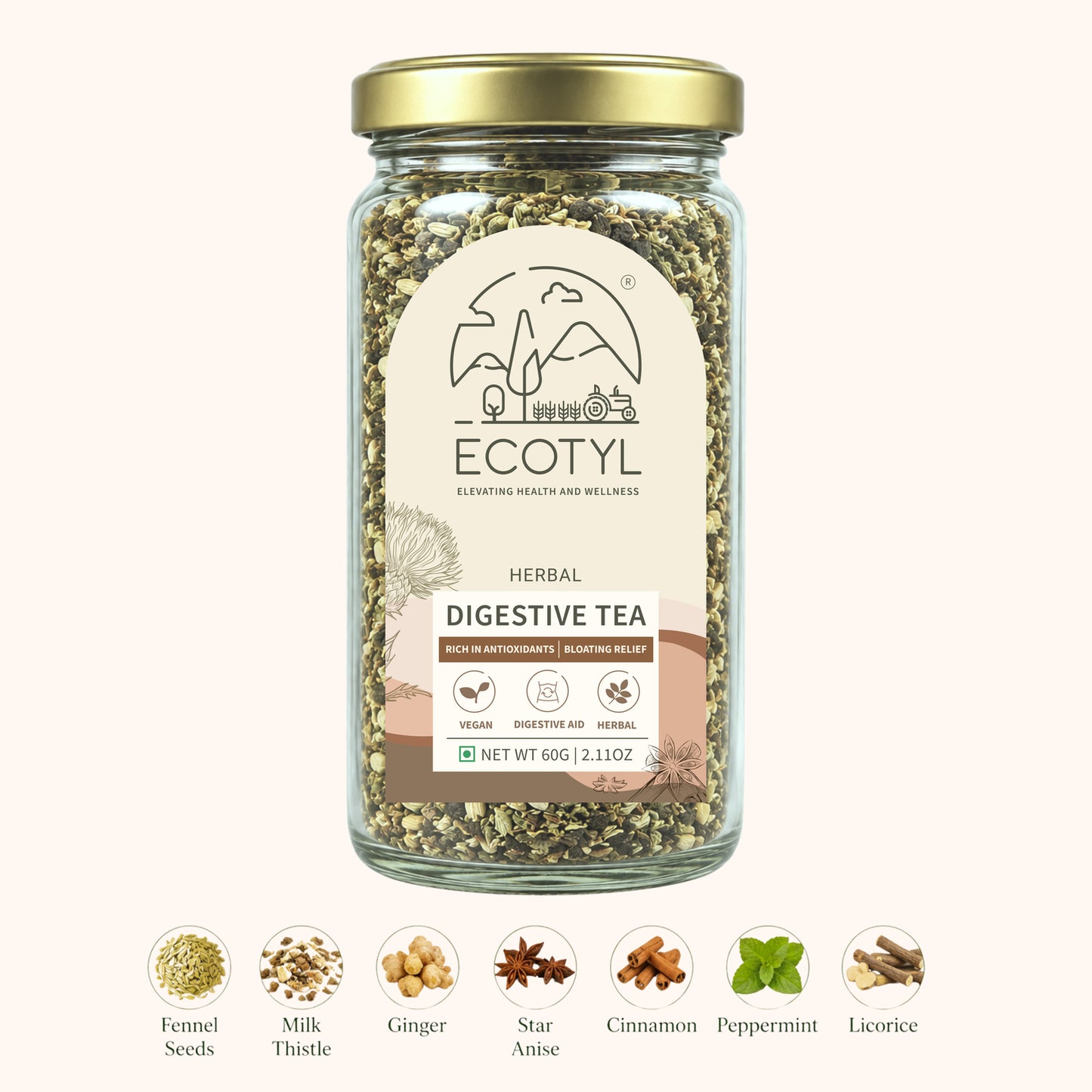 Ecotyl Digestive Tea | Gut Health | Herbal Tea  | 60g