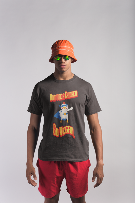 Don't be a chicken go vegan (male/unisex-vd-t-shirt)