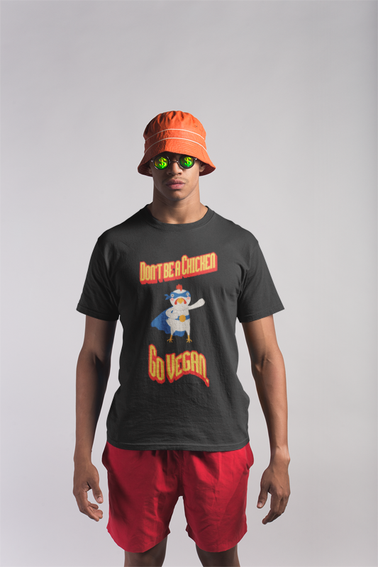 Don't be a chicken go vegan (male/unisex-vd-t-shirt)