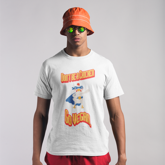 Don't be a chicken go vegan (male/unisex-vd-t-shirt)