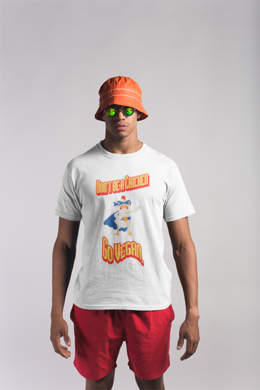 Don't be a chicken go vegan (male/unisex-vd-t-shirt)