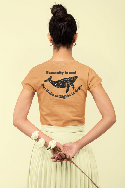 Humanity is cool but animal rights is dope (whale) (women-vd-t-shirt)