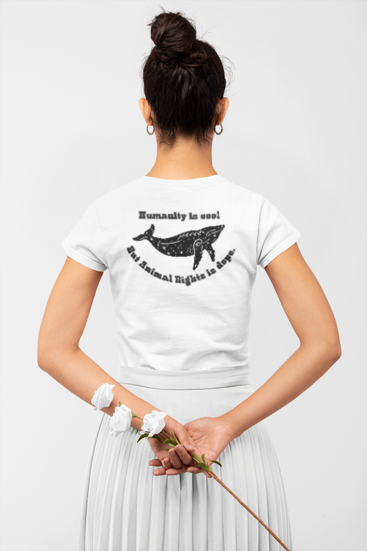 Humanity is cool but animal rights is dope (whale) (women-vd-t-shirt)