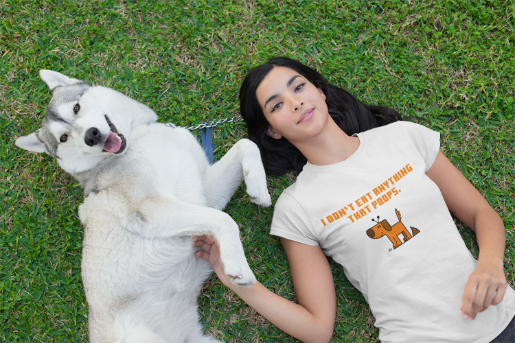 I don't anything that poops (dog) (women-vd-t-shirt)