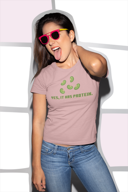 It has Protein (mung) (women-vd-t-shirt)