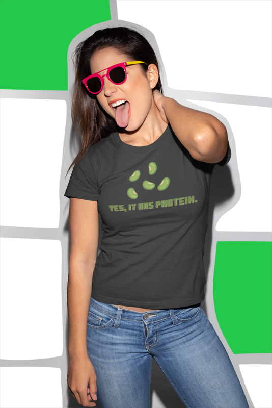 It has Protein (mung) (women-vd-t-shirt)