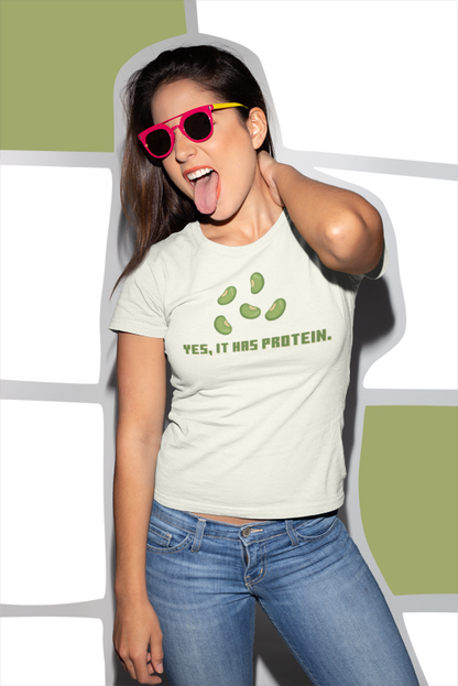 It has Protein (mung) (women-vd-t-shirt)