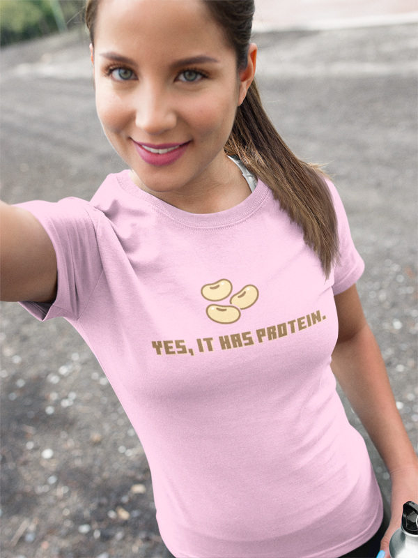 It has Protein (Soy) (women-vd-t-shirt)