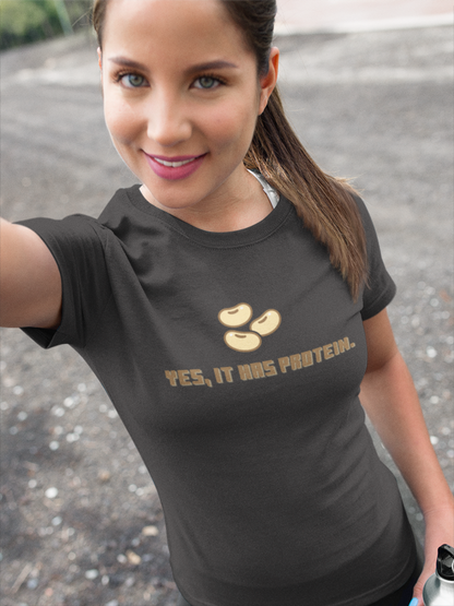 It has Protein (Soy) (women-vd-t-shirt)