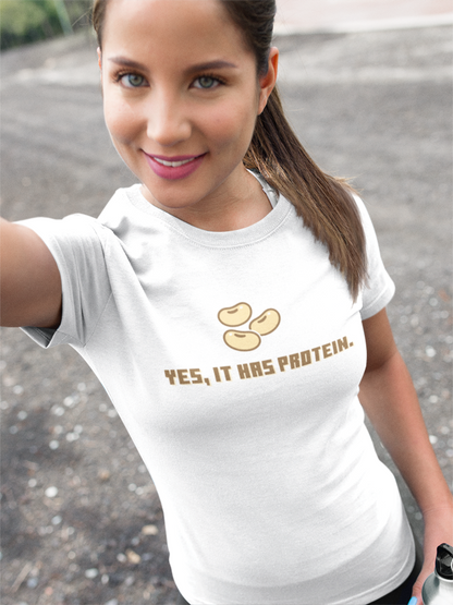 It has Protein (Soy) (women-vd-t-shirt)