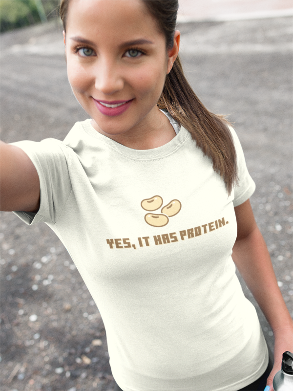 It has Protein (Soy) (women-vd-t-shirt)