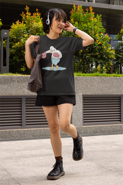 Humanity is cool but animal rights is dope (duck) (women-vd-t-shirt)