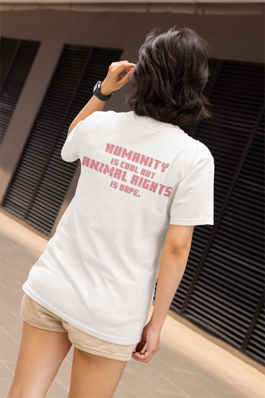 Humanity is cool but animal rights is dope (duck) (women-vd-t-shirt)