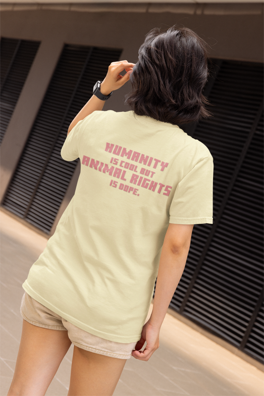 Humanity is cool but animal rights is dope (duck) (women-vd-t-shirt)