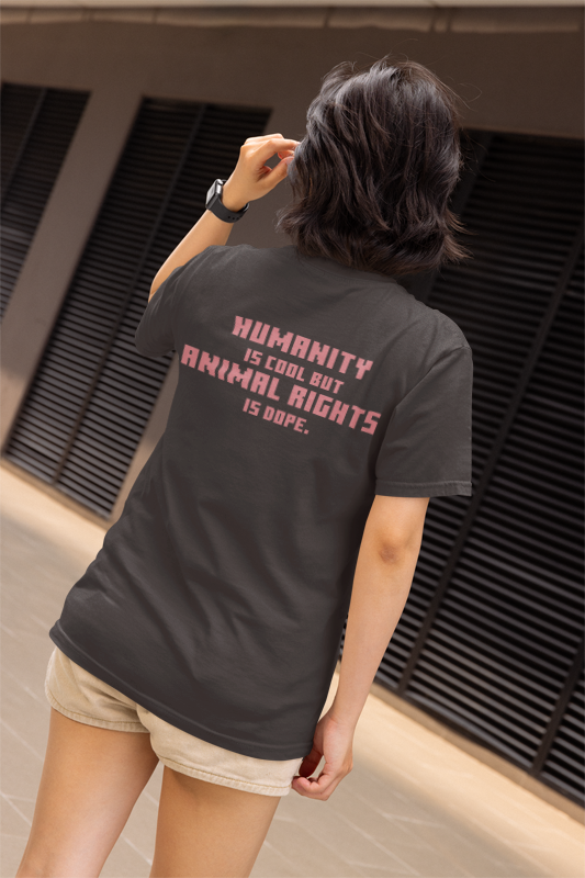 Humanity is cool but animal rights is dope (duck) (women-vd-t-shirt)