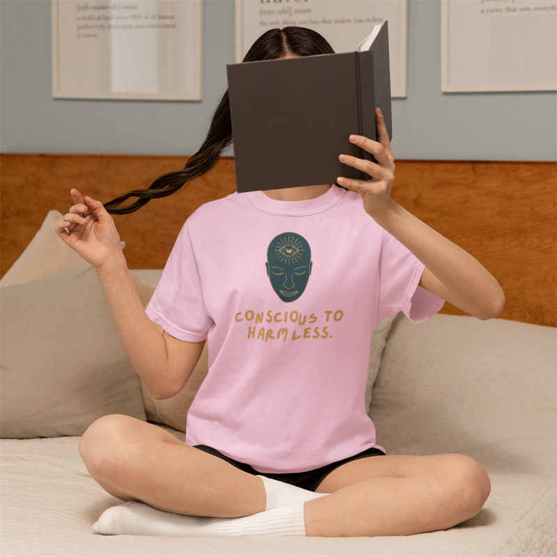 Conscious to Harm Less (women-vd-t-shirt)