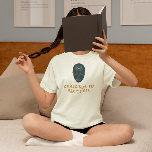 Conscious to Harm Less (women-vd-t-shirt)