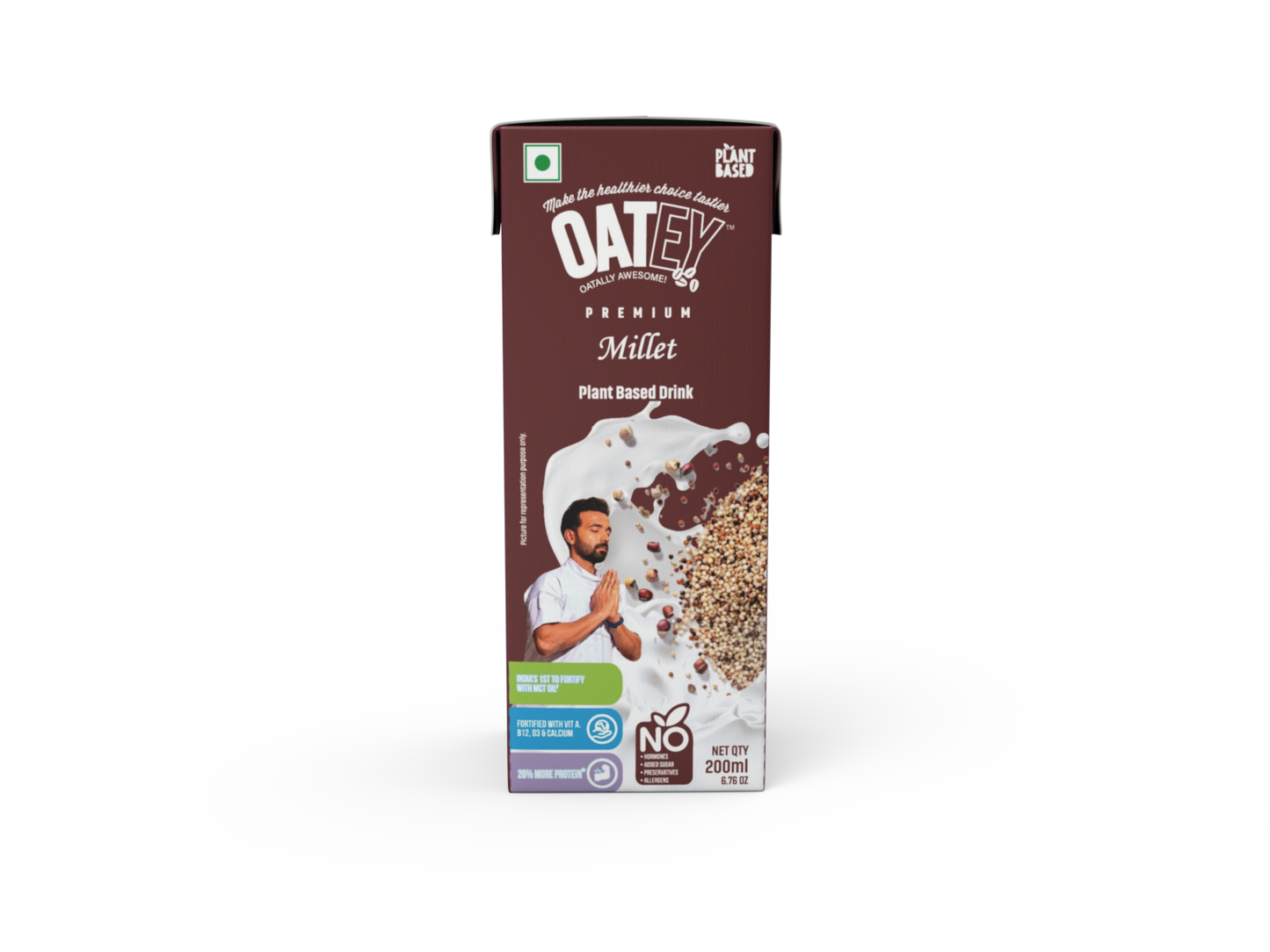 Oatey Premium Millet Milk Plant-Based Vegan Milk, 200ml