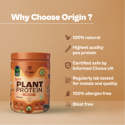 Origin Nutrition Daily Plant Protein Filter Coffee Flavour , 286g