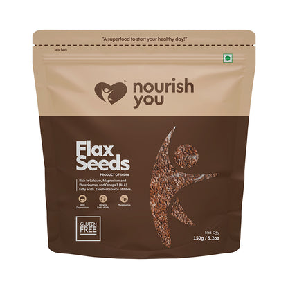 NOURISH YOU  Raw Healthy Flax Seeds ( Alsi ke Beej) 150G