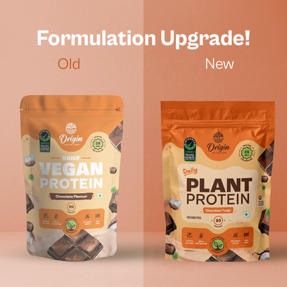 Origin Nutrition Plant Protein Powder Chocolate Flavour with 25g Protein per serving, 816g