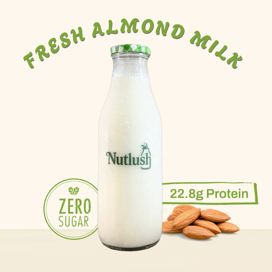 NUTLUSH Fresh Almond Milk Sweetened | Delhi Only | Available in 1L & 2L